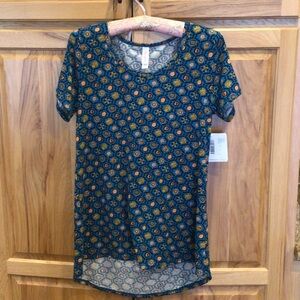 LuLaRoe Short Sleeve Classic T - XS Blue & Orange